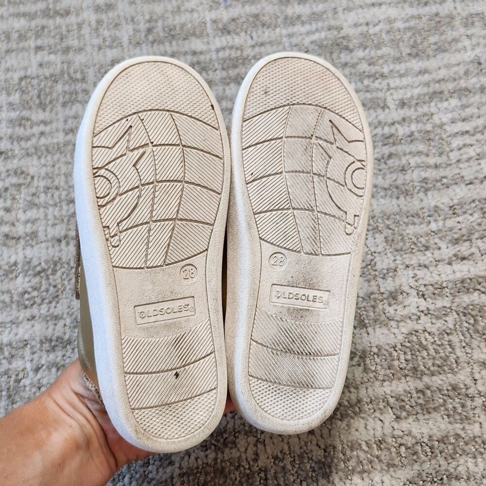 OLDSOLES girls metallic gold braided sneakers shoes size 28 EU or 11 US child - Picture 11 of 11